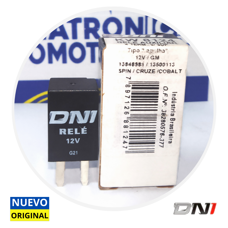 MINI RELAY AUXILIAR 4 PATAS AGUJA 12V DNI - 8124