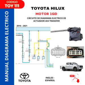 Manual de Diagrama Eléctrico Toyota Hilux motor 1gd SISTEMA TRASNMISION 4X4  Año 2016 – 2021 Código. TOY111